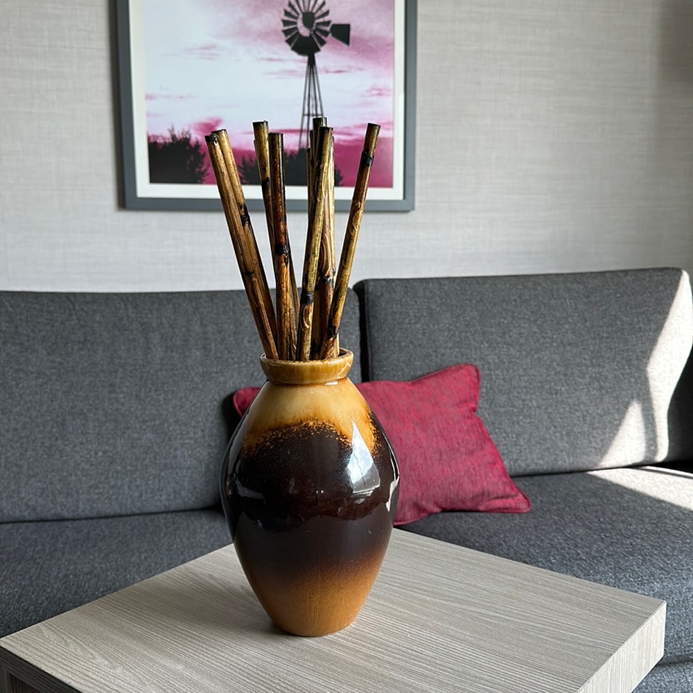 Ceramic vase with Bamboo sticks